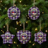 MacDonald Dress Modern Tartan Crest Christmas Ceramic Ornament